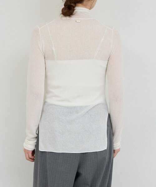 GALLARDAGALANTE（ガリャルダガランテ）の「【CHIHAYAコラボ】シアーリブタートル（ニット/セーター・レディース・ブラック/ホワイト・FREE）」の14枚目の写真