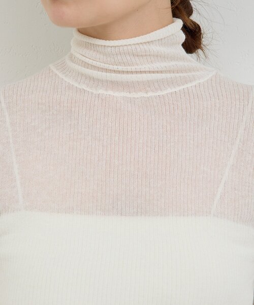 GALLARDAGALANTE（ガリャルダガランテ）の「【CHIHAYAコラボ】シアーリブタートル（ニット/セーター・レディース・ブラック/ホワイト・FREE）」の15枚目の写真