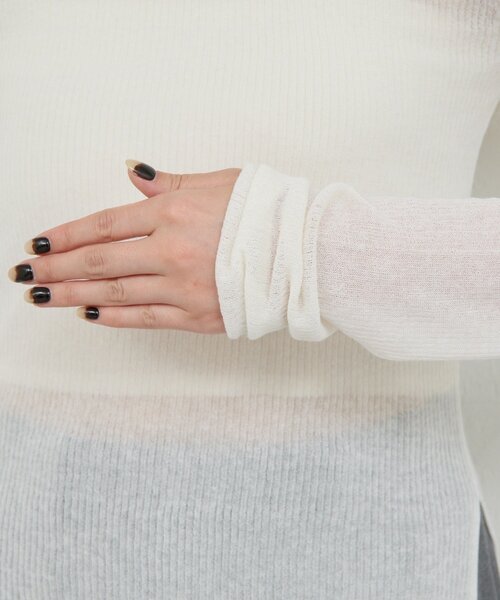 GALLARDAGALANTE（ガリャルダガランテ）の「【CHIHAYAコラボ】シアーリブタートル（ニット/セーター・レディース・ブラック/ホワイト・FREE）」の17枚目の写真