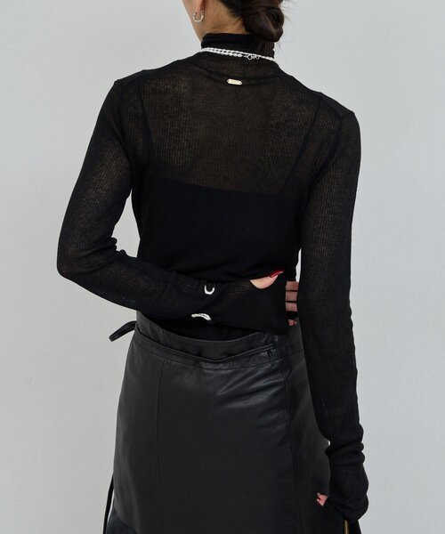 GALLARDAGALANTE（ガリャルダガランテ）の「【CHIHAYAコラボ】シアーリブタートル（ニット/セーター・レディース・ブラック/ホワイト・FREE）」の22枚目の写真