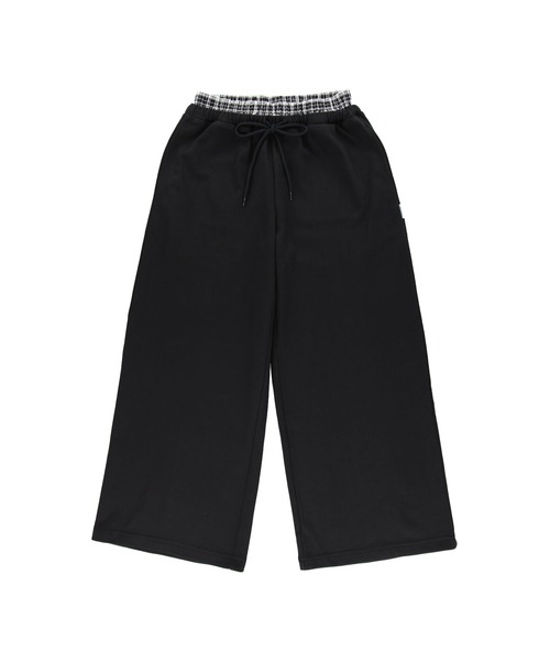 ALEXIA STAM（アリシアスタン）の「Wellness Layered Plaid Sweat Pants /ウェルネス レイヤードパンツ（スウェットパンツ・レディース・ブラック/チャコールグレー・M/S）」の11枚目の写真