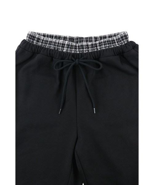 ALEXIA STAM（アリシアスタン）の「Wellness Layered Plaid Sweat Pants /ウェルネス レイヤードパンツ（スウェットパンツ・レディース・ブラック/チャコールグレー・M/S）」の13枚目の写真