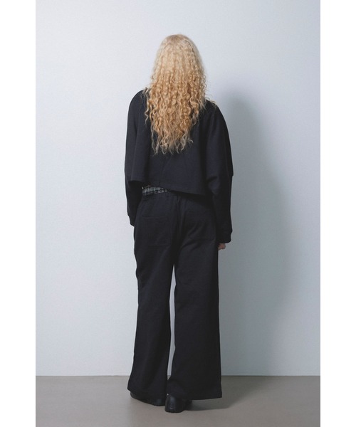 ALEXIA STAM（アリシアスタン）の「Wellness Layered Plaid Sweat Pants /ウェルネス レイヤードパンツ（スウェットパンツ・レディース・ブラック/チャコールグレー・M/S）」の6枚目の写真