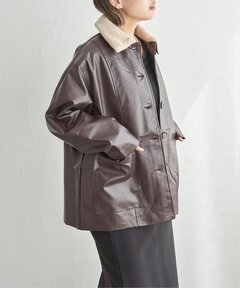 オーバーサイズPUレザー ダブルライダースジャケット（ライダース