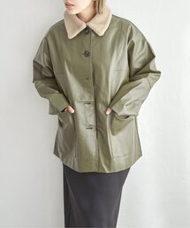 notch.（ノッチ）の「襟ボア合皮ジャケット（ブルゾン）」