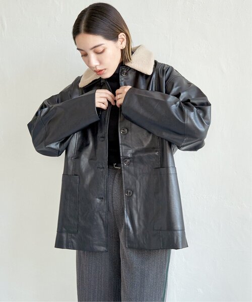 セール】襟ボア合皮ジャケット（ブルゾン）｜notch.（ノッチ）の