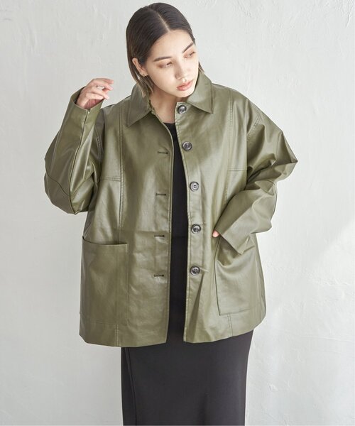 セール】襟ボア合皮ジャケット（ブルゾン）｜notch.（ノッチ）の