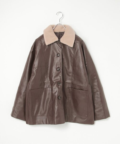 vino 　オラリア　羊革ブルゾン　他5点 セール】襟ボア合皮ジャケット（ブルゾン）｜notch.（ノッチ）の