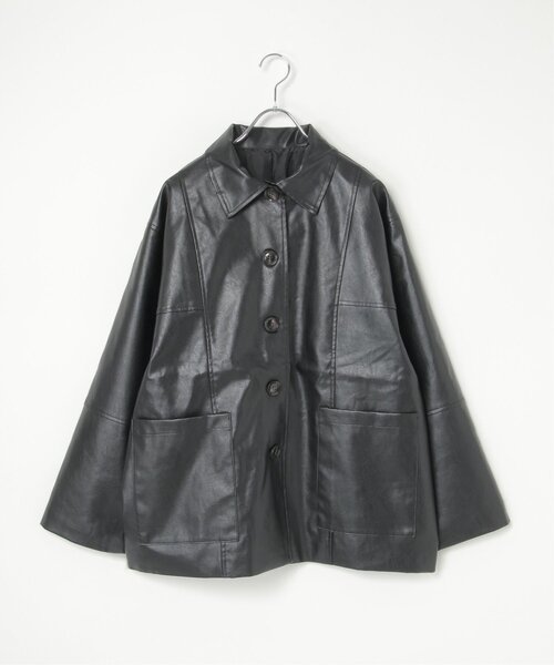 セール】襟ボア合皮ジャケット（ブルゾン）｜notch.（ノッチ）の