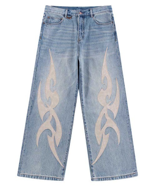 A'GEM/9 × .kom 『SUPPLIER/サプライヤー』Tribal Leather Patch Baggy