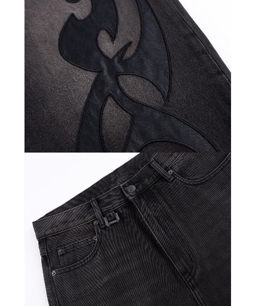 A'GEM/9 × .kom 『SUPPLIER/サプライヤー』Tribal Leather Patch Baggy