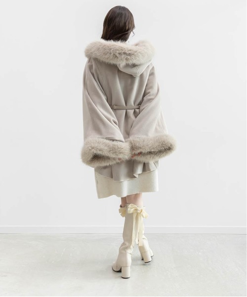 2WAY ファー付きミドルケープコート（ポンチョ）｜RANDA（ランダ）の