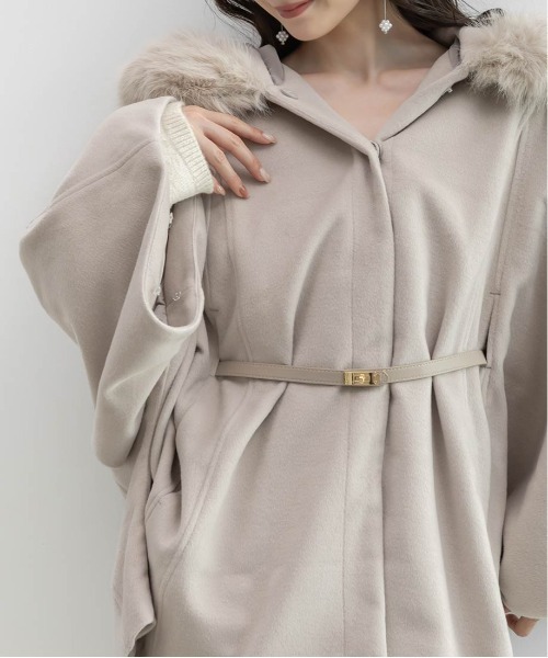 ケープコート ファー付き　ポンチョ 2WAY ファー付きミドルケープコート（ポンチョ）｜RANDA（ランダ）の