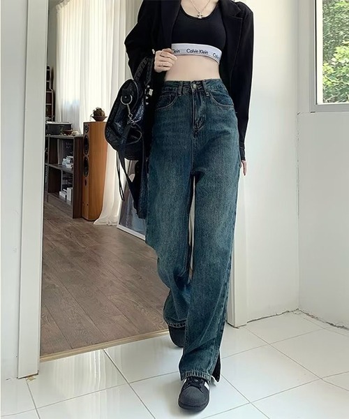 NANEA（ナネア）の「サイドフリンジスリットデニムパンツ（デニムパンツ・レディース・ブルー・LARGE/MEDIUM/SMALL）」の20枚目の写真