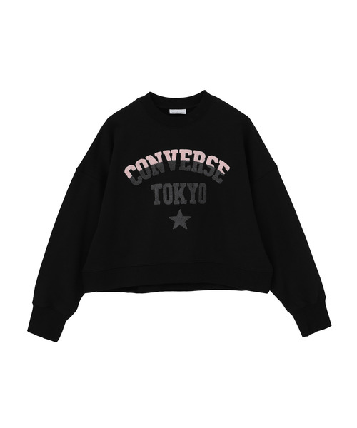 CONVERSE TOKYO（コンバーストウキョウ）の「SAGARA PATCH LOGO SHORT SWEAT（スウェット・レディース・杢グレー/ブラック/ボルドー・FREE）」の2枚目の写真