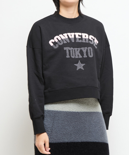 CONVERSE TOKYO（コンバーストウキョウ）の「SAGARA PATCH LOGO SHORT SWEAT（スウェット・レディース・杢グレー/ブラック/ボルドー・FREE）」の14枚目の写真