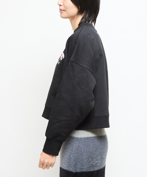 CONVERSE TOKYO（コンバーストウキョウ）の「SAGARA PATCH LOGO SHORT SWEAT（スウェット・レディース・杢グレー/ブラック/ボルドー・FREE）」の13枚目の写真