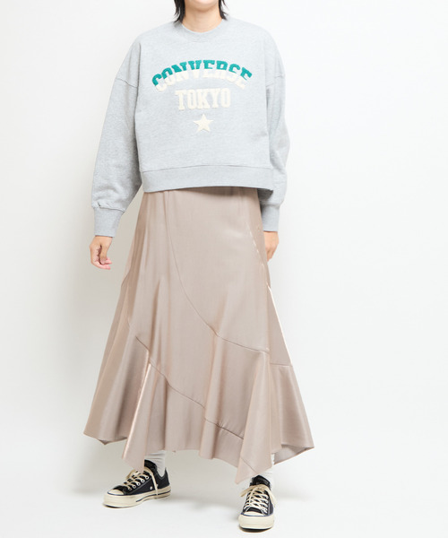 CONVERSE TOKYO（コンバーストウキョウ）の「SAGARA PATCH LOGO SHORT SWEAT（スウェット・レディース・杢グレー/ブラック/ボルドー・FREE）」の9枚目の写真