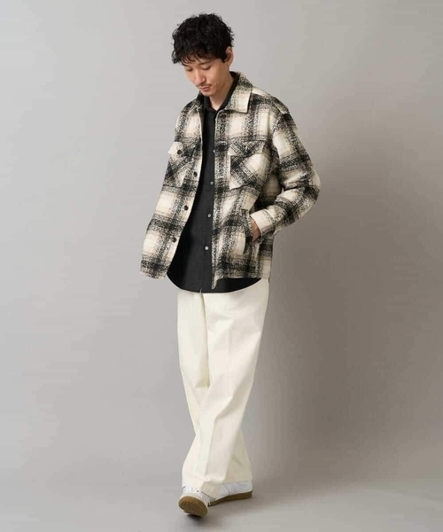 a.v.v（アーヴェヴェ）の「【イージーケア/洗濯機で洗える】ツイードCPOジャケット（その他アウター・メンズ・ブルー/ベージュ・46/48/50）」の6枚目の写真