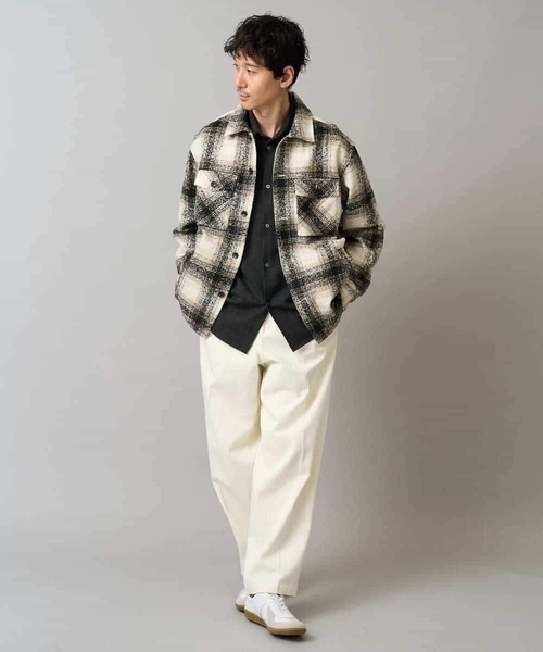 a.v.v（アーヴェヴェ）の「【イージーケア/洗濯機で洗える】ツイードCPOジャケット（その他アウター・メンズ・ブルー/ベージュ・46/48/50）」の8枚目の写真