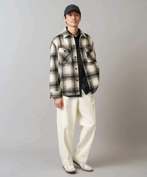 a.v.v（アーヴェヴェ）の「【イージーケア/洗濯機で洗える】ツイードCPOジャケット（その他アウター・メンズ・ブルー/ベージュ・46/48/50）」の9枚目の写真