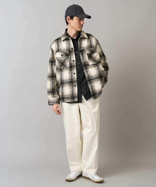 a.v.v（アーヴェヴェ）の「【イージーケア/洗濯機で洗える】ツイードCPOジャケット（その他アウター・メンズ・ブルー/ベージュ・46/48/50）」の12枚目の写真