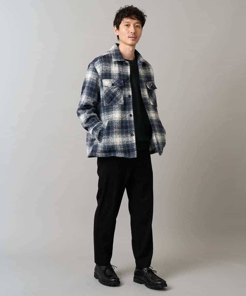 a.v.v（アーヴェヴェ）の「【イージーケア/洗濯機で洗える】ツイードCPOジャケット（その他アウター・メンズ・ブルー/ベージュ・46/48/50）」の14枚目の写真