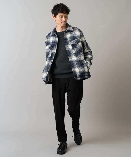 a.v.v（アーヴェヴェ）の「【イージーケア/洗濯機で洗える】ツイードCPOジャケット（その他アウター・メンズ・ブルー/ベージュ・46/48/50）」の15枚目の写真