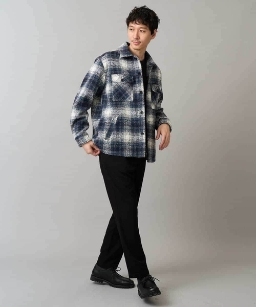 a.v.v（アーヴェヴェ）の「【イージーケア/洗濯機で洗える】ツイードCPOジャケット（その他アウター・メンズ・ブルー/ベージュ・46/48/50）」の17枚目の写真