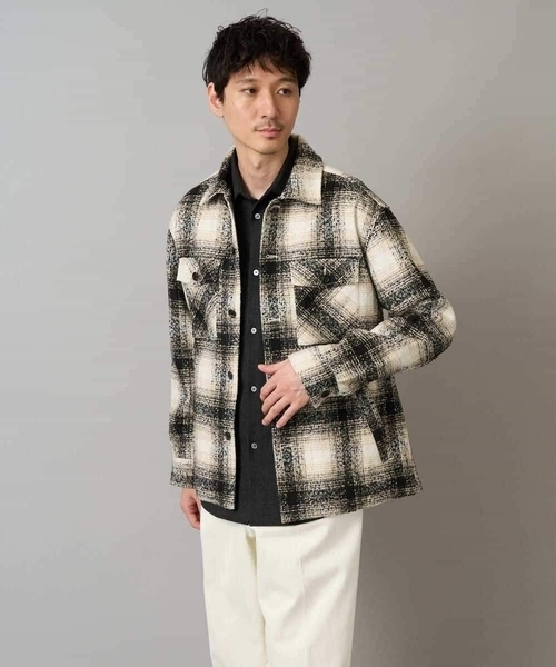 a.v.v（アーヴェヴェ）の「【イージーケア/洗濯機で洗える】ツイードCPOジャケット（その他アウター・メンズ・ブルー/ベージュ・46/48/50）」の19枚目の写真