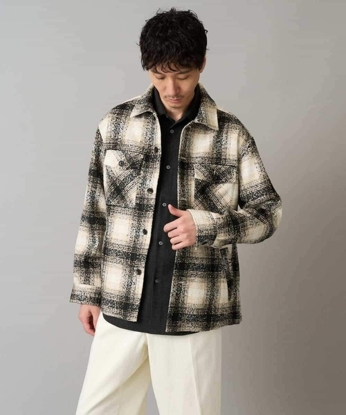 a.v.v（アーヴェヴェ）の「【イージーケア/洗濯機で洗える】ツイードCPOジャケット（その他アウター・メンズ・ブルー/ベージュ・46/48/50）」の20枚目の写真