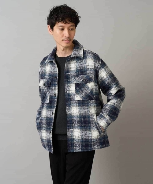 a.v.v（アーヴェヴェ）の「【イージーケア/洗濯機で洗える】ツイードCPOジャケット（その他アウター・メンズ・ブルー/ベージュ・46/48/50）」の22枚目の写真