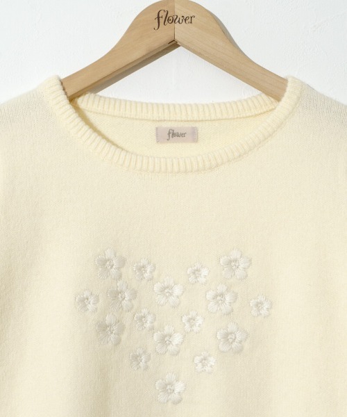 flower（フラワー）の「ハートブーケニット（ニット/セーター・レディース・ネイビー/アイボリー・FREE）」の5枚目の写真