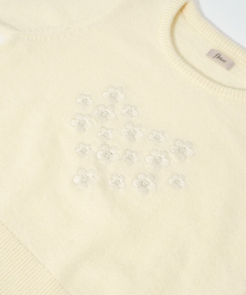 flower（フラワー）の「ハートブーケニット（ニット/セーター・レディース・ネイビー/アイボリー・FREE）」の6枚目の写真