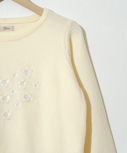flower（フラワー）の「ハートブーケニット（ニット/セーター・レディース・ネイビー/アイボリー・FREE）」の7枚目の写真