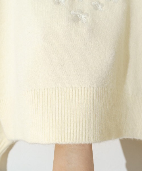flower（フラワー）の「ハートブーケニット（ニット/セーター・レディース・ネイビー/アイボリー・FREE）」の10枚目の写真