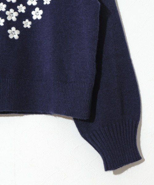 flower（フラワー）の「ハートブーケニット（ニット/セーター・レディース・ネイビー/アイボリー・FREE）」の15枚目の写真