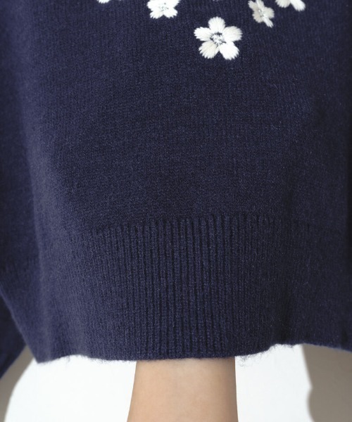 flower（フラワー）の「ハートブーケニット（ニット/セーター・レディース・ネイビー/アイボリー・FREE）」の18枚目の写真