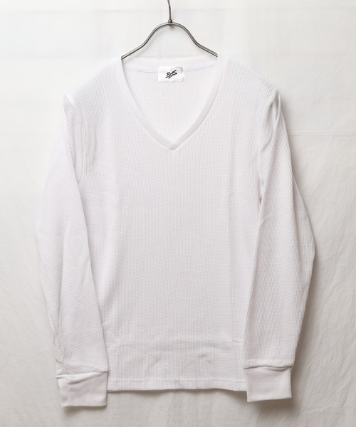 ARCHIVER(アーカイバ)の「【RES】【RDS】Vネックワッフルカットソー(Tシャツ/カットソー・レディース・カーキ/ホワイト/ベージュ/ネイビー/グレー・X-LARGE/LARGE/MEDIUM)」の2枚目の写真