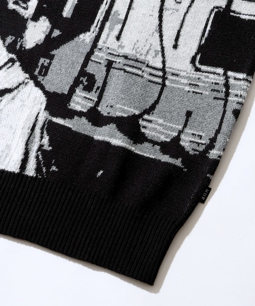 HUF(ハフ)の「【HUF/ハフ】WORLDWIDE COMMUTER SWEAT/アートワークデザイン ジャガードニット セーター(ニット/セーター・メンズ・ブラック・XL/L/M/S)」の22枚目の写真
