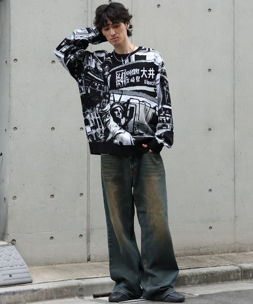 セール】【HUF/ハフ】WORLDWIDE COMMUTER SWEAT/アートワークデザイン