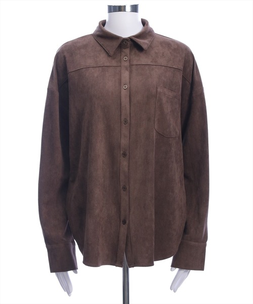 clear（クリア）の「フェイクスエードシャツ(セット可)［大人 カジュアル 着回し力抜群］≪AW新作≫（シャツ/ブラウス・レディース・アイボリー/キャメル/ブラウン・F）」の21枚目の写真