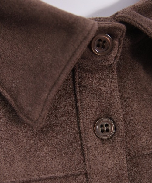 clear（クリア）の「フェイクスエードシャツ(セット可)［大人 カジュアル 着回し力抜群］≪AW新作≫（シャツ/ブラウス・レディース・アイボリー/キャメル/ブラウン・F）」の20枚目の写真