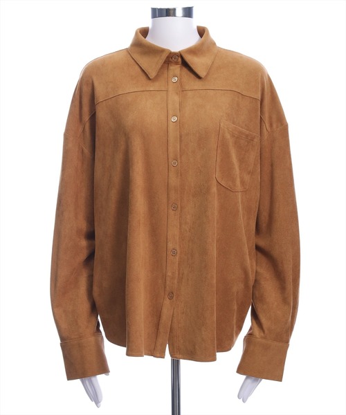 clear（クリア）の「フェイクスエードシャツ(セット可)［大人 カジュアル 着回し力抜群］≪AW新作≫（シャツ/ブラウス・レディース・アイボリー/キャメル/ブラウン・F）」の22枚目の写真