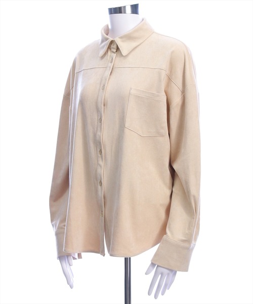 clear（クリア）の「フェイクスエードシャツ(セット可)［大人 カジュアル 着回し力抜群］≪AW新作≫（シャツ/ブラウス・レディース・アイボリー/キャメル/ブラウン・F）」の10枚目の写真