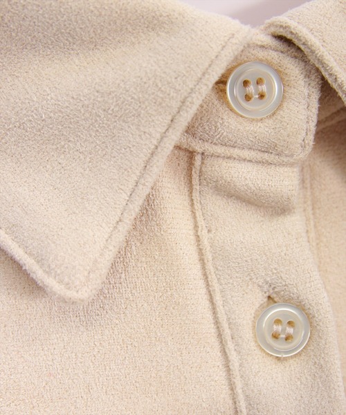 clear（クリア）の「フェイクスエードシャツ(セット可)［大人 カジュアル 着回し力抜群］≪AW新作≫（シャツ/ブラウス・レディース・アイボリー/キャメル/ブラウン・F）」の18枚目の写真