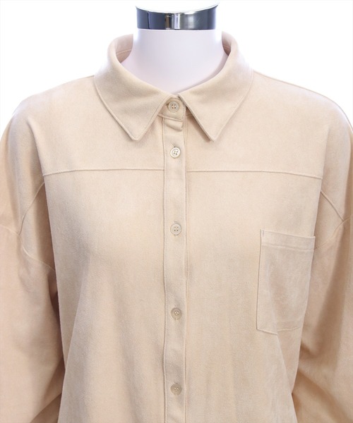 clear（クリア）の「フェイクスエードシャツ(セット可)［大人 カジュアル 着回し力抜群］≪AW新作≫（シャツ/ブラウス・レディース・アイボリー/キャメル/ブラウン・F）」の14枚目の写真