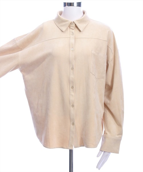 clear（クリア）の「フェイクスエードシャツ(セット可)［大人 カジュアル 着回し力抜群］≪AW新作≫（シャツ/ブラウス・レディース・アイボリー/キャメル/ブラウン・F）」の16枚目の写真