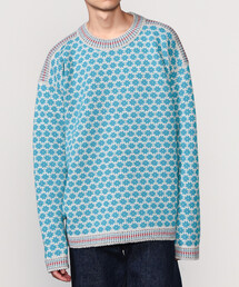 Bshop | Longa Liis | ヴィンテージ フォークセーター BLUE MEN(ニット/セーター)