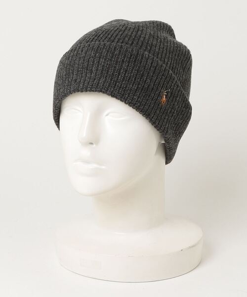 POLO RALPH LAUREN（ポロ ラルフ ローレン）の「シグネチャー ポニー ウールブレンド ビーニー（ニットキャップ/ビーニー・メンズ・グレー系・ONE）」の3枚目の写真